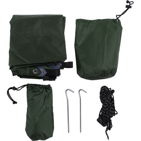 Auvent de Camping multifonctionnel, protection solaire, bâche de tente étanche, hamac d'extérieur pour plage, vert OD