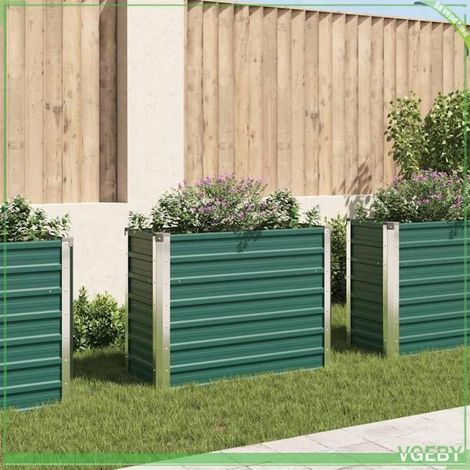 Lit surélevé de jardin - FAFEICY - 44853 - Acier galvanisé - 100x40x77 cm - Fond ouvert (1/5)