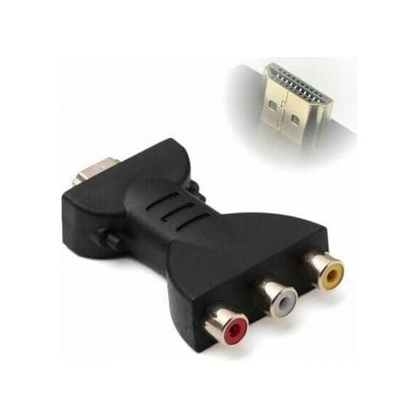Adaptador convertidor de vídeo compuesto de tres canales HDMI a RCA, compatible con salida AV SCART Full HD 1080p. (1/5)