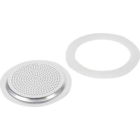 Joint cafetiere italienne, Joint d'étanchéité en silicone et kit de remplacement de filtre pour cafetière expresso à moka (6 tasses) (1/5)