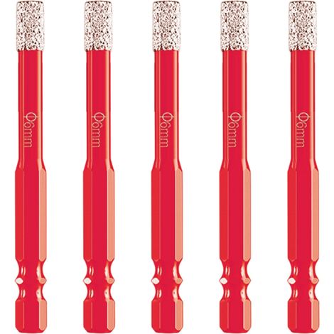 Foret Diamant 6 mm - Pour Carrelage Porcelaine Céramique Verre Marbre - Tige Hexagonale - Longueur 65 mm - Lot de 5 (1/5)