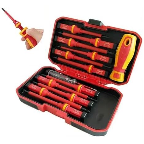 13 Pièces Kit Tournevis Electricien:Tournevis Dynamométrique 1000 V Isolé pour Électricien, Outil de Réglage Couple Réparation et Installation Électrique - (1/5)
