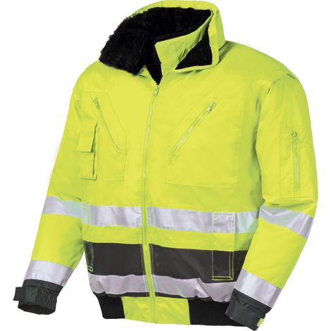 teXXor® Warnschutz-Pilotenjacke VANCOUVER leuchtgelb/grau M (1/4)