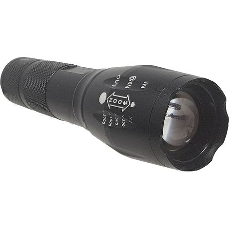 Torcia Led Ricaricabile Lampada T6 Impermeabile Clip Tattica Militare 80708