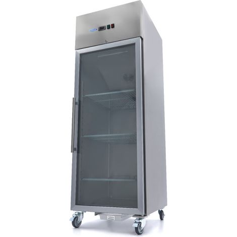 Réfrigérateur 600L porte en verre avec 3 étagères GN 2/1 acier inoxydable contrôle numérique - Maxima (1/5)