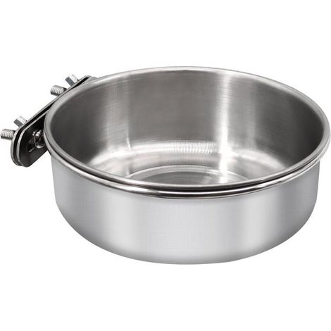 Mangiatoia per uccelli in acciaio inox con supporto a clip, 14 x 5,5 cm (1/5)