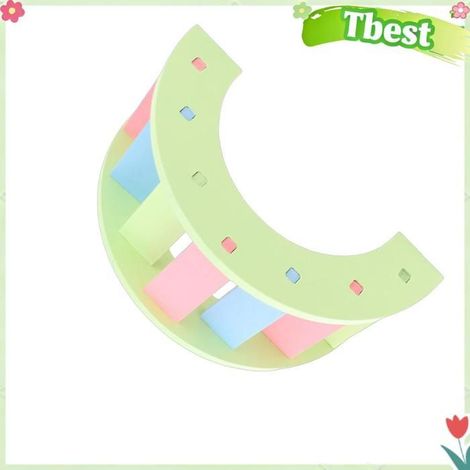 Tbest balançoire arc-en-ciel Pont de jeu en bois pour Hamster, jouets, Cage d'activité à bascule animalerie jouet Verte (1/5)
