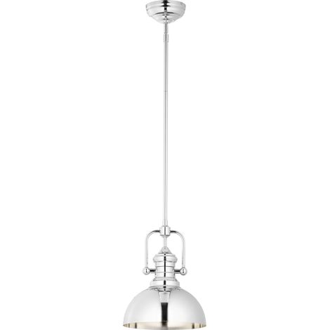 Lampada a sospensione industriale cupola cromata E27 Jupiter (1/3)