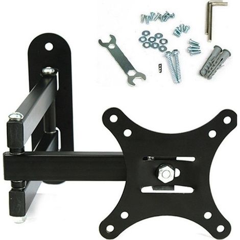 Trade Shop - TV-Wandhalterung, drehbarer und neigbarer Arm von 10" bis 26" -