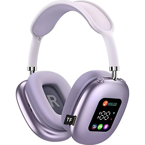 Kabelloses Bluetooth-Headset mit RGB-Digitaldisplay und Kartenleser – In-Ear-Kopfhörer für Sport und Gaming – Lila (1/3)