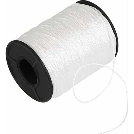 LYERCW - Cordon tressé pour stores, 150 mètres, corde en polyéthylène blanc de 1 mm de diamètre, pour stores, rideaux à lamelles en aluminium, volets, plantes de jardin et loisirs créatifs. (1/5)