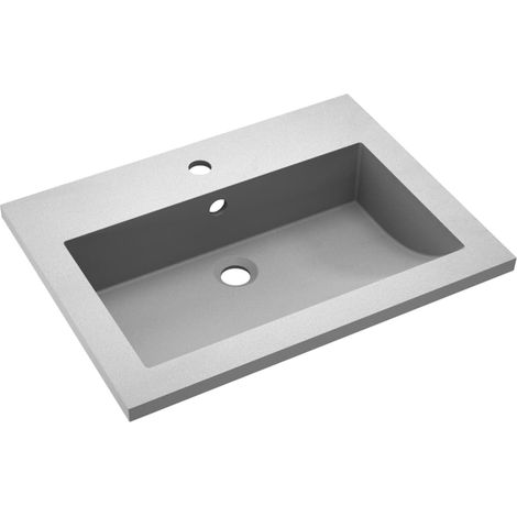Lavabo de baño con lavabo e inodoro 60 x 45 cm granito gris 020002563 (1/4)