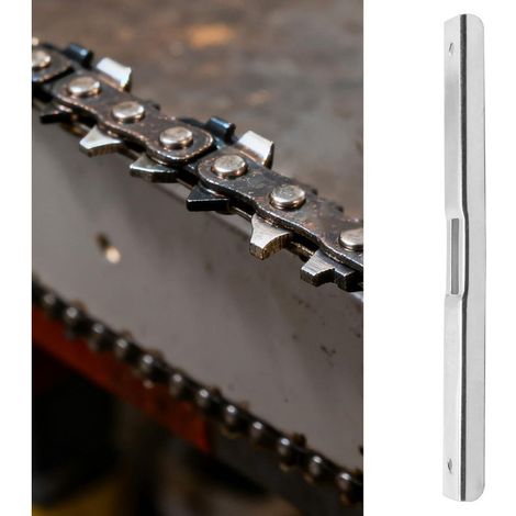 Outil de guide de lime de jauge de profondeur de tronçonneuse portable argenté pour le retrait du râteau à chaîne, accessoire d'entretien du fer, longueur 13 cm (1/5)
