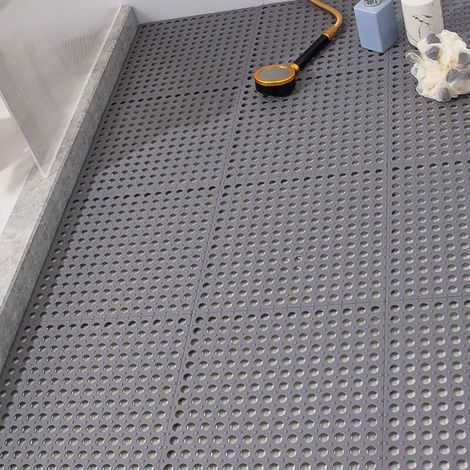 Ventouse de salle de bain 10 pièces tapis d'épissure antidérapant tapis de sol de douche de salle de bain salle de bain cuisine tapis de pied imperméable tapis d'isolation d'eau antidérapant (10 pièce (1/4)