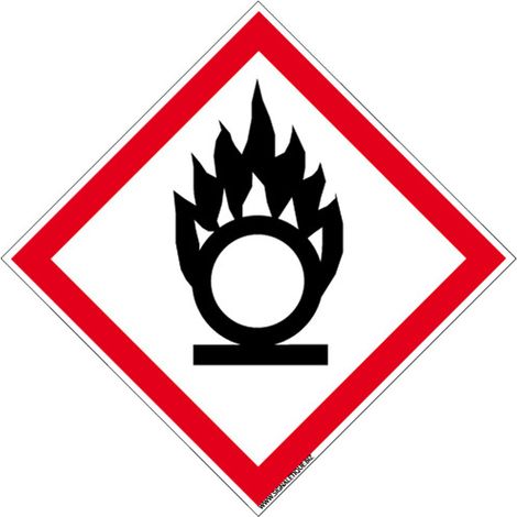 PANNEAU DANGER MATIERES COMBURANTES (SGH03) - Aluminium 2 mm - 450 x 450 mm