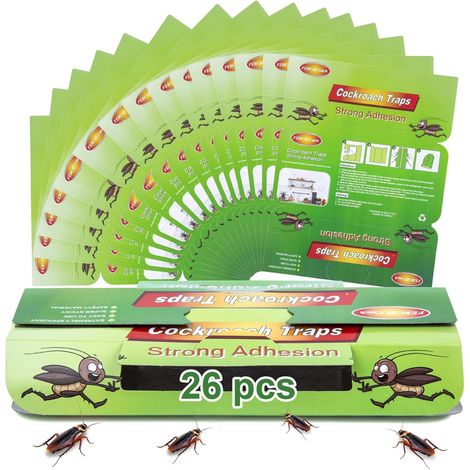 Lot de 26 Pièges à Cafards, Produit Anti Cafard Vert, Attrape-Cafards Efficace Contre Les Cafards (1/5)