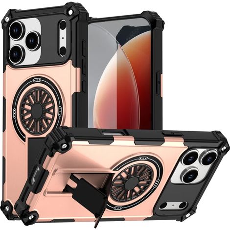 (Or rose, iPhone 15 Pro Max) Coque de protection renforcée, compatible avec la recharge magnétique sans fil, protection contre les chutes (1/5)