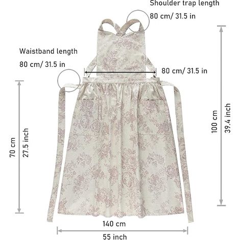 Tablier de cuisine en coton imperméable à motif réglable (1/4)