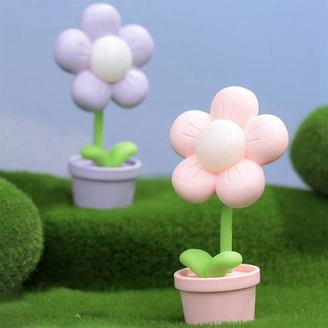 Veilleuse de Fleur de Dessin Animé à Piles, Lampe de Chevet Réglable, Lumière de Fleur, Décor de Chambre D'Enfant Violet (1/5)