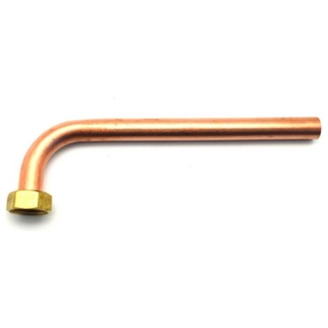 TUBO PIEGATO PER CALDAIA CON CALOTTA 1/2 x 14 - Lungh. 180 mm DH
