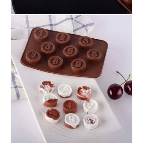 Moule à pâtisserie avec décoration de chiffres pour chocolat, bonbons, biscuits et gâteaux, moule à glaçons (1/4)