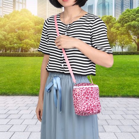 Grand sac de transport portable en peluche courte pour hamster, hérisson, cochon d'Inde ou léopard rose, idéal pour les voyages. (1/5)