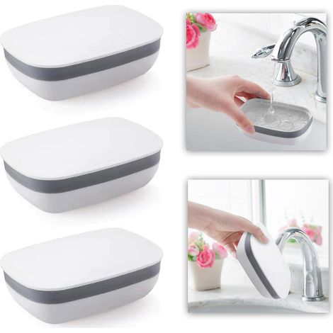 CCYKXA  Pcs Plastic Soap Dish, Travel Soap Box, Soap Holder for Travel, Hiking, Family, Bathroom, School, Gym (1/5)