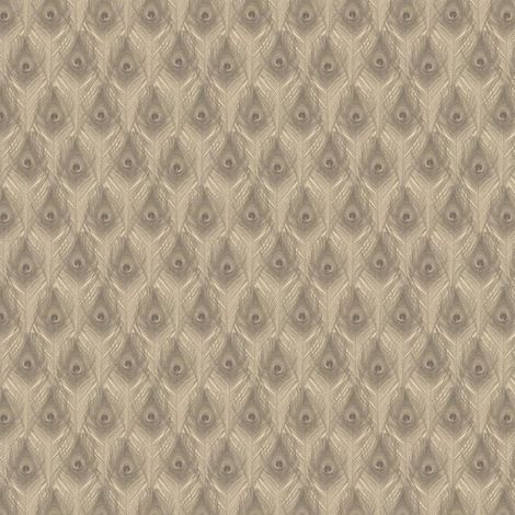 Galerie Organic Textures Peacock Feathers Beige Wallpaper Nature Feature Wall (1/4)