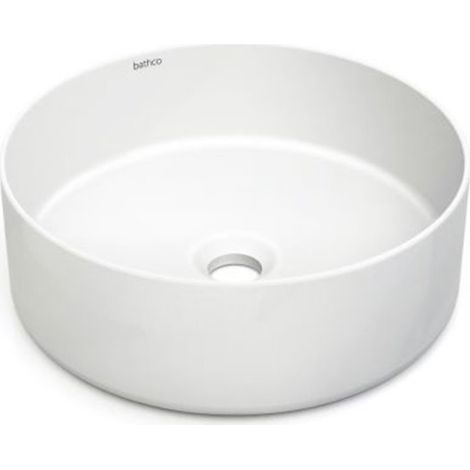 Vasque céramique à poser ronde MALEVICH - Blanc Mat - Ø380 X H130 mm - Bathco (1/2)