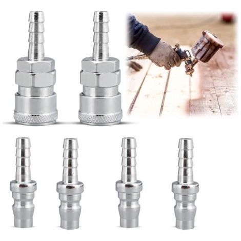 6 Pneumatik-Fitting 8mm Gasschlauch Kupferdüse Verbinder Fitting für Druckluftschlauch Schnellanschluss Kompressor Schneller Pneumatik-Fitting (2 Stück SH20+4 Stück PH20)