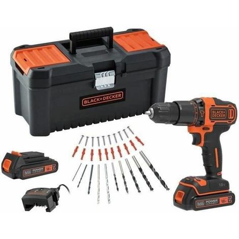 Black-Decker BDCHD18C2TA-QW Akku-Schrauber 18V schwarz