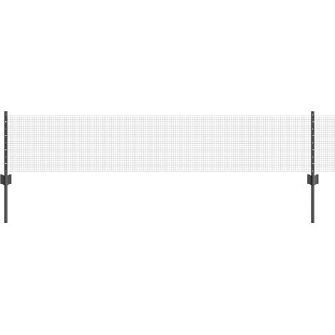 Zaun mit Pfosten Grau 0,4 x 10 m Stahl und PVC