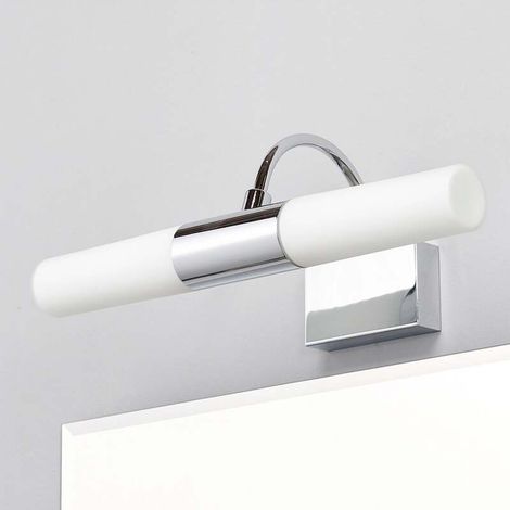 [GEBRAUCHT] B-Ware Lindby Spiegelleuchte Wandleuchte Devran LED Lampe dimmbar chrom 36x13,5cm IP44 (1/2)
