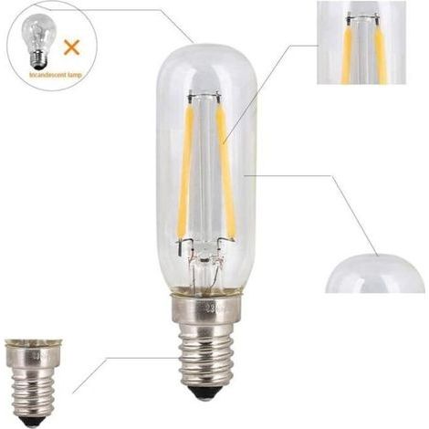 2er-Pack 4W SES LED-Lampen für Dunstabzugshauben, E14, Kaltweiß 6000K, T25, 40W Glühlampen, Ersatz für Glühlampen, kleines Edison-Schraubgewinde, nicht dimmbar, für Dunstabzugshauben (1/4)