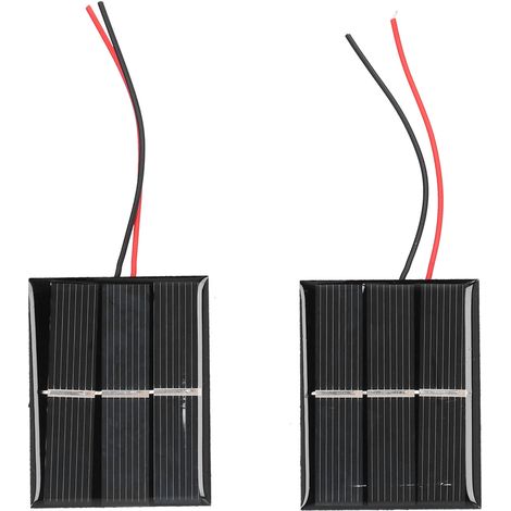 2 modules de panneau solaire en polysilicium, micro-cellules solaires adhésives, 43 x 55 mm, 0,4 W, 1,5 V (1/5)