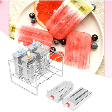 Eiscremeform-Set aus Edelstahl mit 6 Formen, inklusive Reinigungsbürste für den Einsatz im Küchenbereich (1/5)