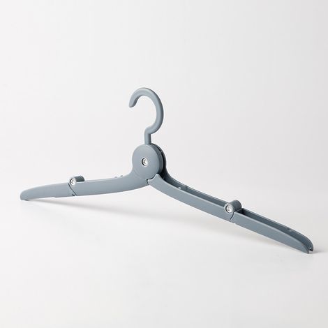Tragbare und faltbare Kleiderbügel – 2 Stück, PP + Aluminium, Grau-Blau, für Reisen, Camping und Zuhause