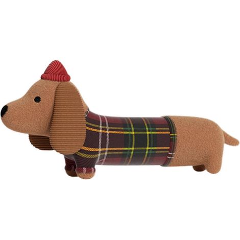 Peluche Teckel couineuse, jouet à mâcher doux et lavable, jouet interactif pour chiots et chiens. (1/5)