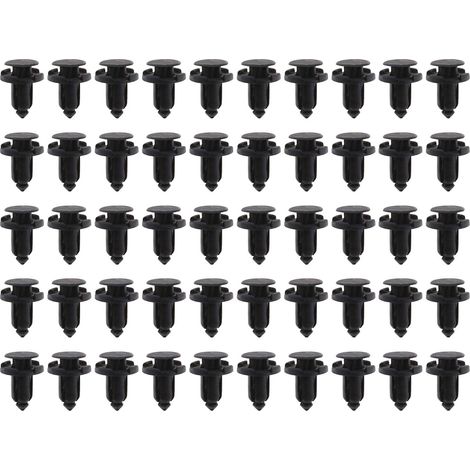The Lord of the Tools 50Pcs Car Bumper Grille Cover Push-in Rivet Fasteners Trim Moulding Clips Retainers Black 909140007 91503-SZ5-003 Fits 10mm Hole