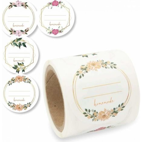 200 Pieces Easy-Removable Self-Adhesive Plastic Label Stickers for Jam Jars, Freezers, Food Containers - Waterproof, Residue-Free Stickers (5 cm) (1/4)