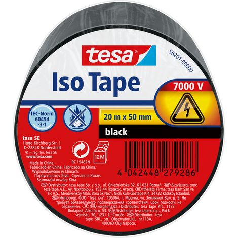 Ruban Adhésif Pvc Tous Usages Noir 20m X50mm - Tesa (1/2)