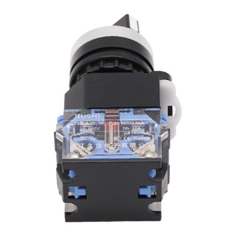 Includes LA38-11X/2 two-position rotary knob, 2-position selector switch, and 22mm silver dot opening. (1/3)