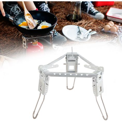 Support de cuisson pliant pour camping avec trépied et socle pour bouteille de gaz, équipement de plein air (1/5)