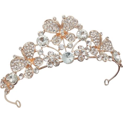 1 Couronne papillon, strass, design chic, bijou cheveux, mariage fiançailles fête (1/5)