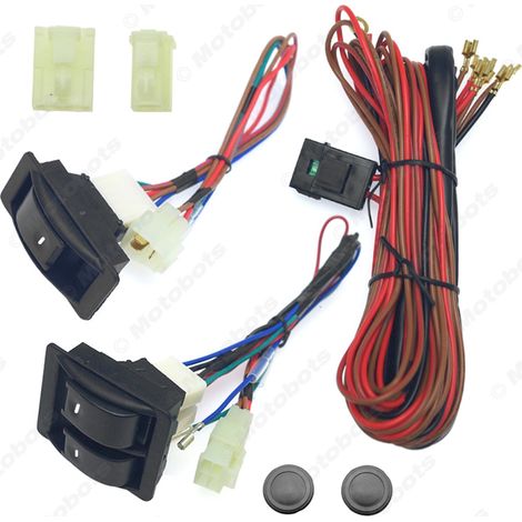 12-24V Universal Automotive Window Regulator Power Window Switch Front 2 Door Power Window Switch Wiring Harness Hook (1/4)