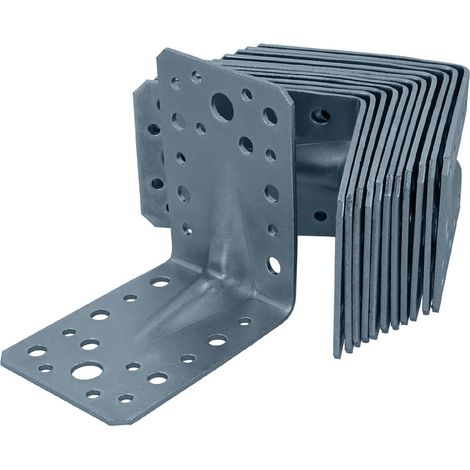 HELPMATE 8099977 - Connettore angolare con cavo 90 x 90 x 65 mm, galvanizzato con galvanizzazione, blu passivato, connettori per legno, 12 pezzi (1/5)