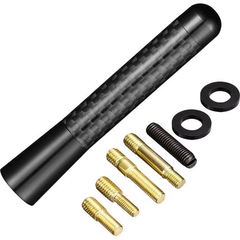 1X Antenne Voiture Courte Universelle 8Cm - Amplifiée Fm/Am Avec Vis M4 M5 M6 Noire (1/5)