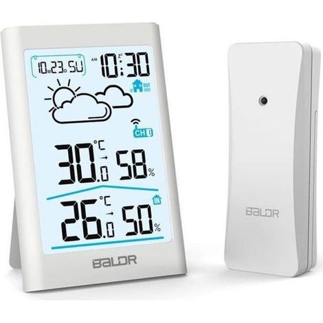 WEATHER STATION - BAROMETER Wireless Weather Station BALDR B0341 - HD Clock, 20s Backlit Display - 80m Range