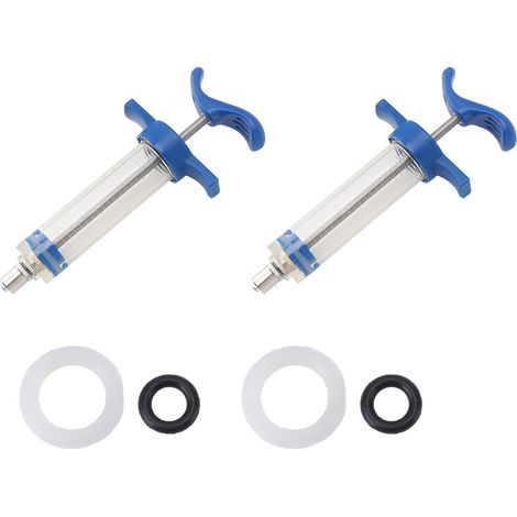 2PCS Seringue Doseuse Réutilisable en Plastique et Acier pour Chèvre, Cheval, Mouton, Chien, Chat, Cochon - 20ML (1/5)