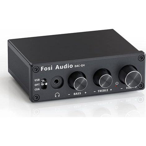 Amplificateur de Casque, Amplificateur de Casque DAC USB 192 kHz, Entrées USB/Optiques/Coaxiales vers AUX/RCA/Sortie 3,5 mm, Ampli DAC de jeu pour PS5/PC/MAC/Haut-Parleurs Actifs (1/5)